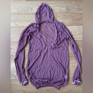Cannella made in Italy see through hooded sweater medium